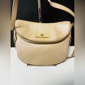 Vince Camuto Beige Leather Crossbody Bag